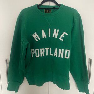Todd Snyder x LL Bean Portland Maine Green Crewneck Cotton Sweater / Sweatshirt